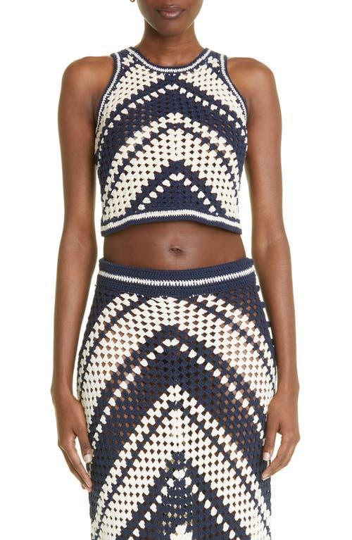 Zimmermann Chintz Cotton Crochet Crop Top Product Image