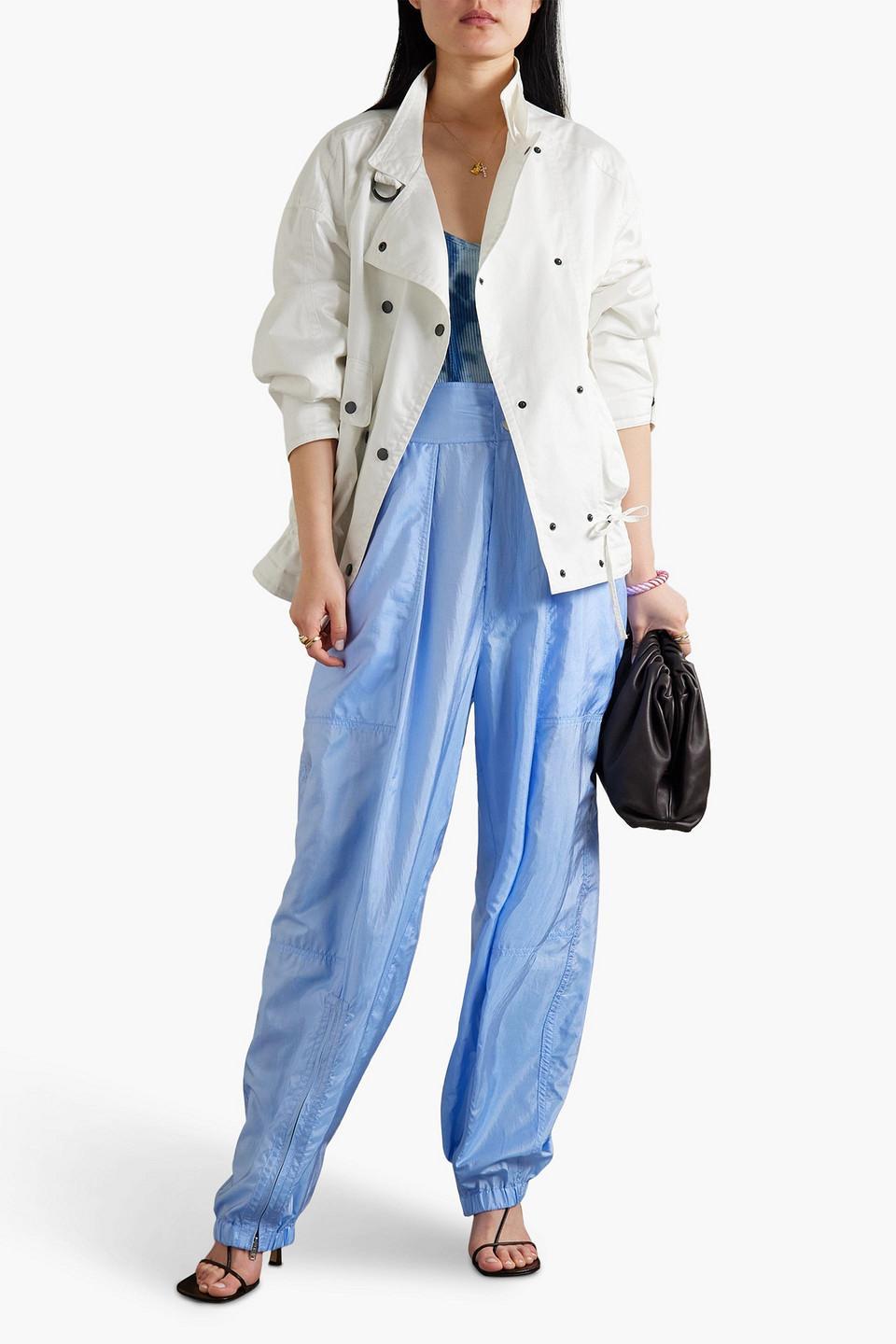 ISABEL MARANT Fadili Double-breasted Cotton-sateen Jacket In White Product Image