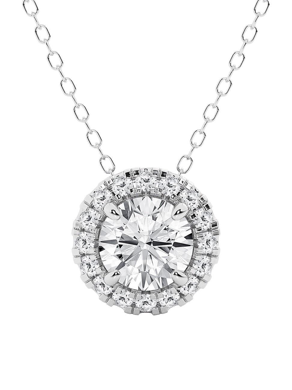 Womens 14K Gold & Diamond Halo Pendant Necklace/0.50-6.00 TCW Product Image