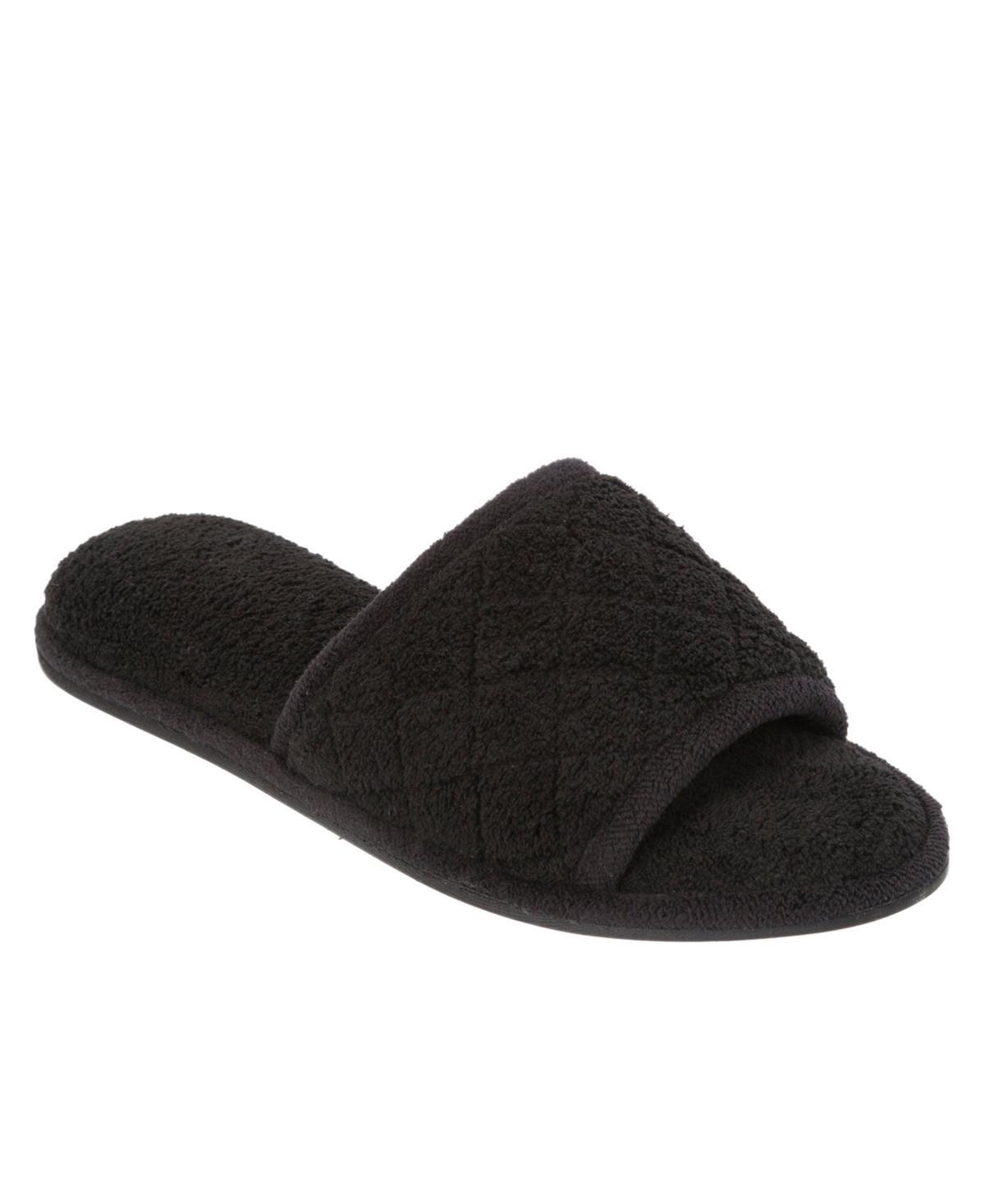 Dearfoams Microfiber Terry Quilted Womens Slide Slippers Product Image