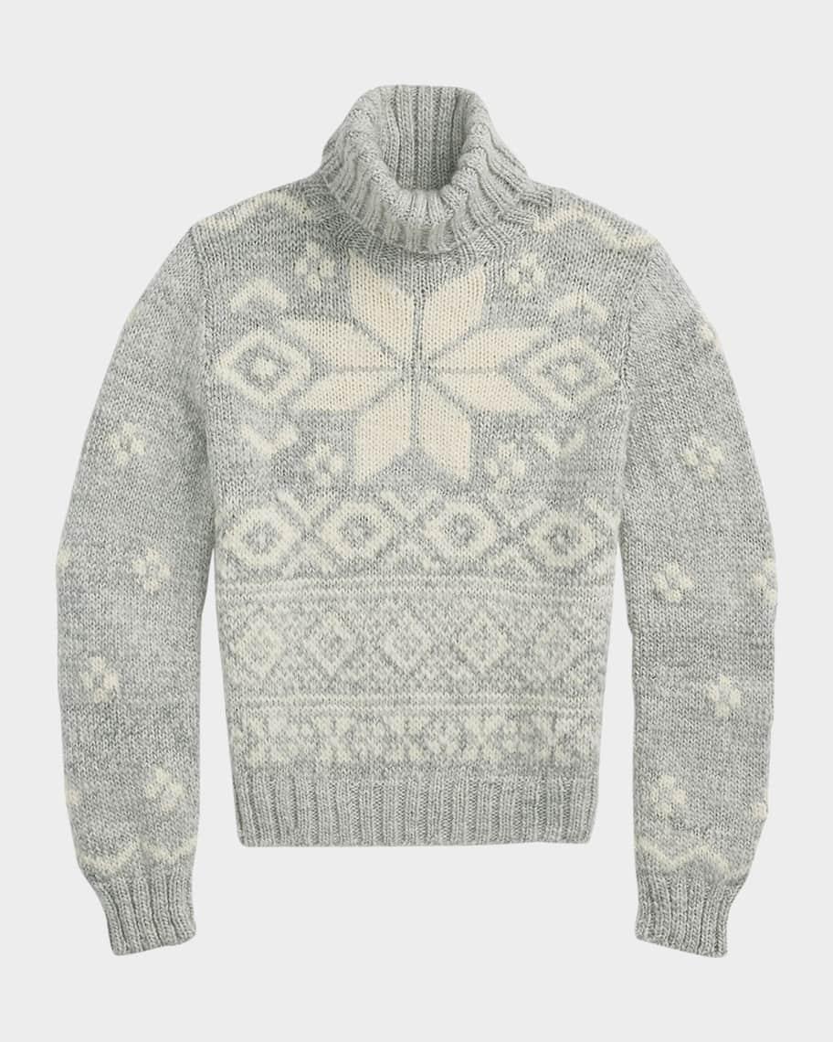 Snowflake-Motif Wool Turtleneck Product Image