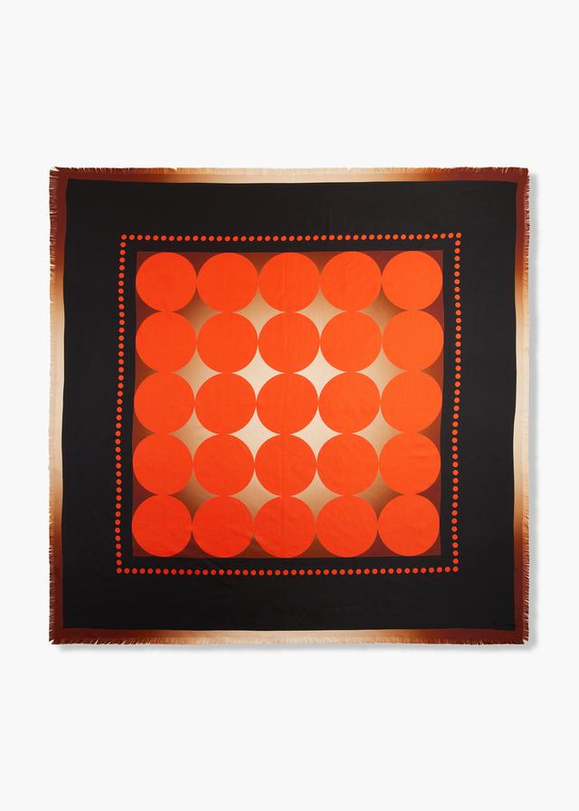 Grid Dot Scarf in Orange Multi Product Image