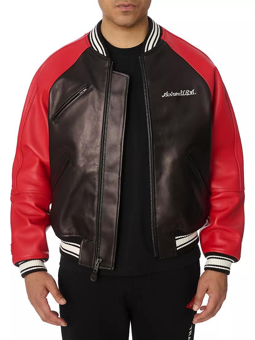 Track N Field Leather Varsity Jacket Product Image