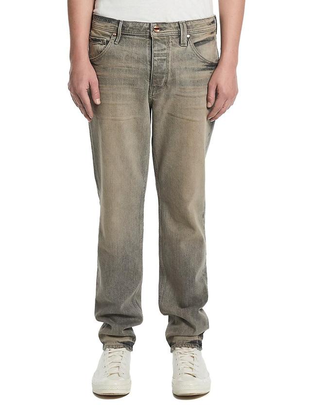 Mens Stretch-Cotton Tapered Jeans Product Image