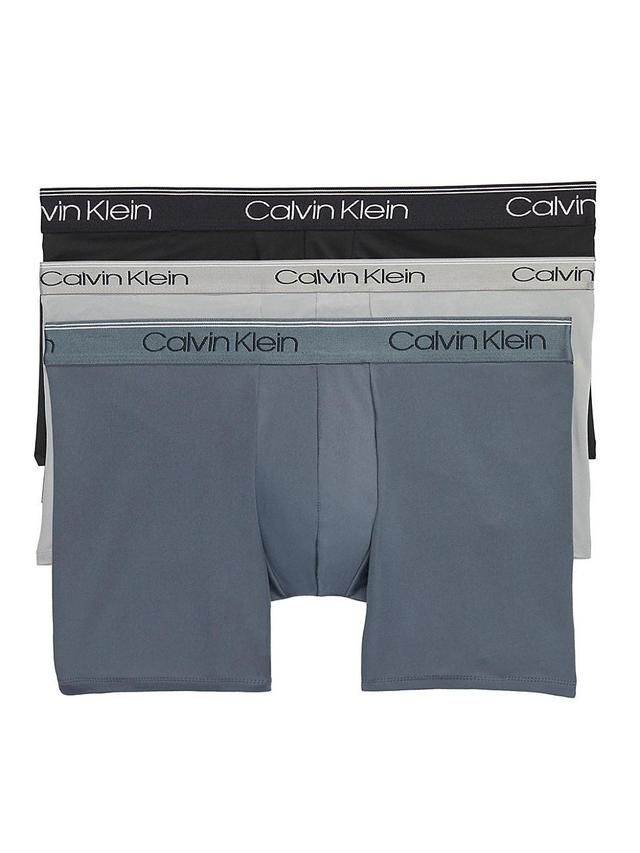 Mens Calvin Klein 3-Pack Microfiber Stretch Low-Rise Trunks, Mens Red Overfl Product Image