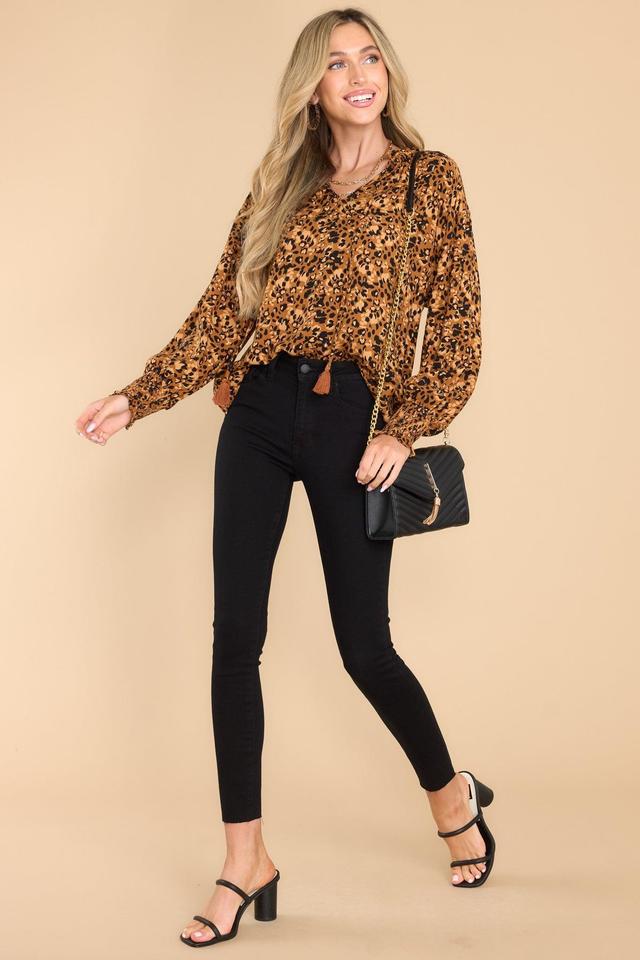 Always More Tan Leopard Print Top Product Image