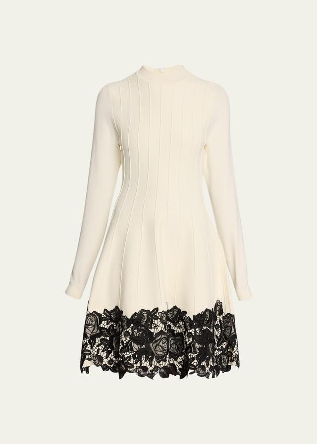 Womens Georgia Lace Knit Flared Minidress Product Image