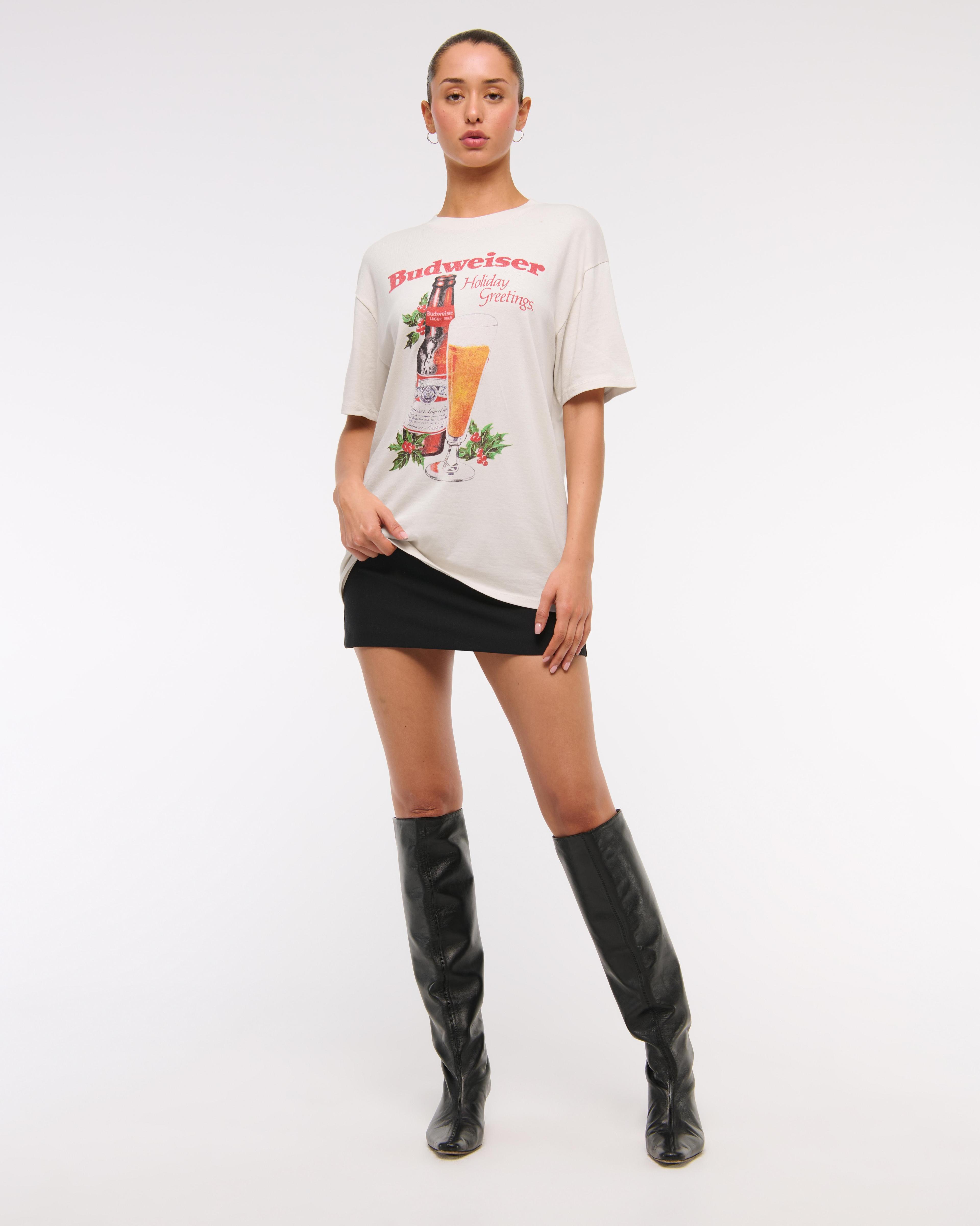 Oversized Budweiser Graphic Tee Product Image