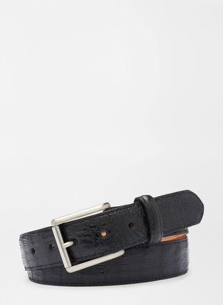 Peter Millar Mens Matte Crocodile Belt | Color: Black | Size: 40 Product Image