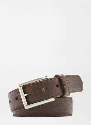 Peter Millar Mens Pebble Bison Belt | Color: Chocolate | Size: 34 Product Image