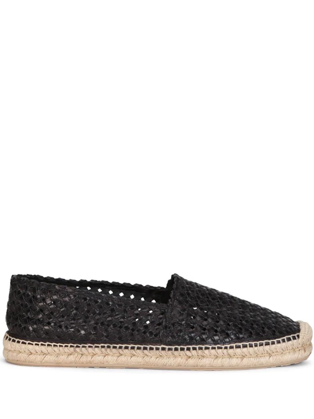 Woven Raffia Sole Espadrilles In Black Product Image