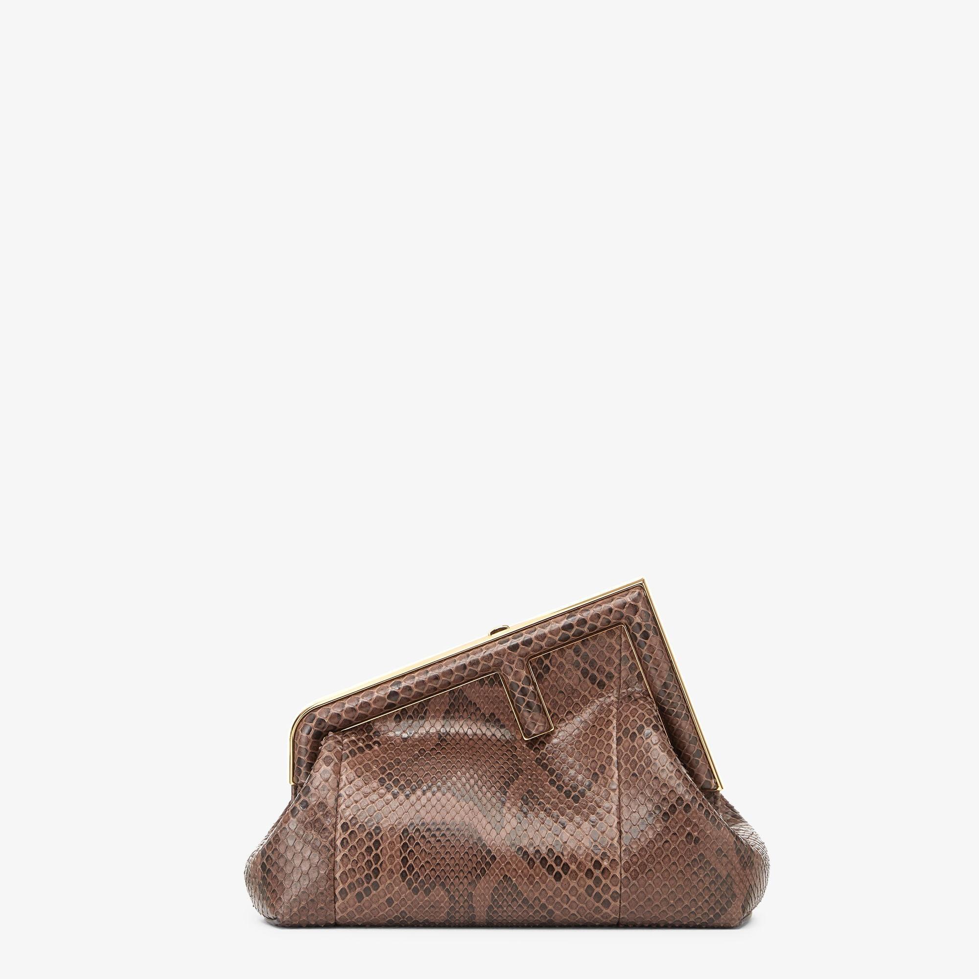 Fendi First SmallDark brown python leather bag Product Image