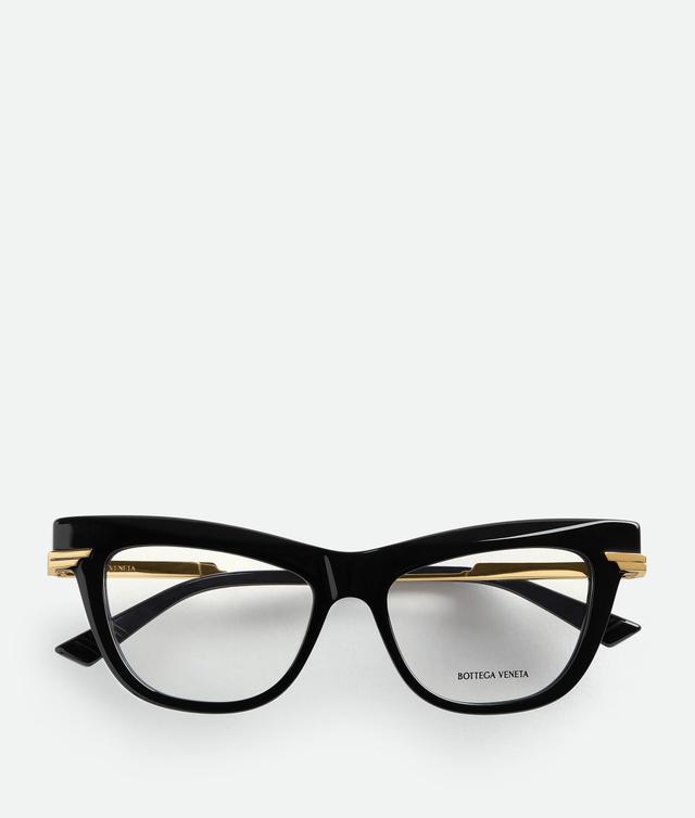 Women's Classic Recycled Acetate Cat Eye Eyeglasses in Black/transparent Product Image