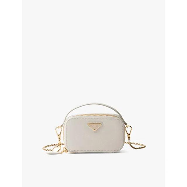 PRADA Saffiano Leather Mini Bag In White Product Image