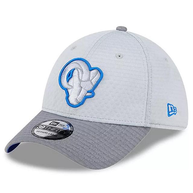 Mens New Era Gray Los Angeles Rams 2024 NFL Training Camp 39THIRTY Flex Hat Product Image