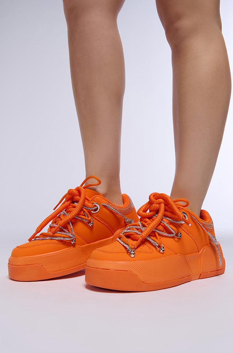 AZALEA WANG LAMIA ORANGE SNEAKER Product Image