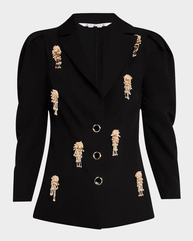 Single-Breasted Bead Applique Blazer Product Image