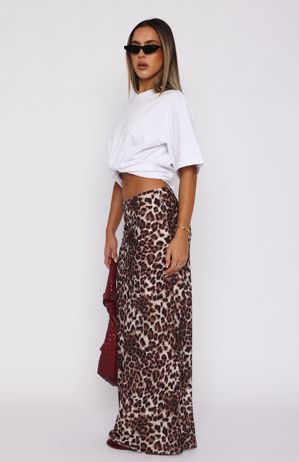 Take It From Here Maxi Skirt Leopard Product Image