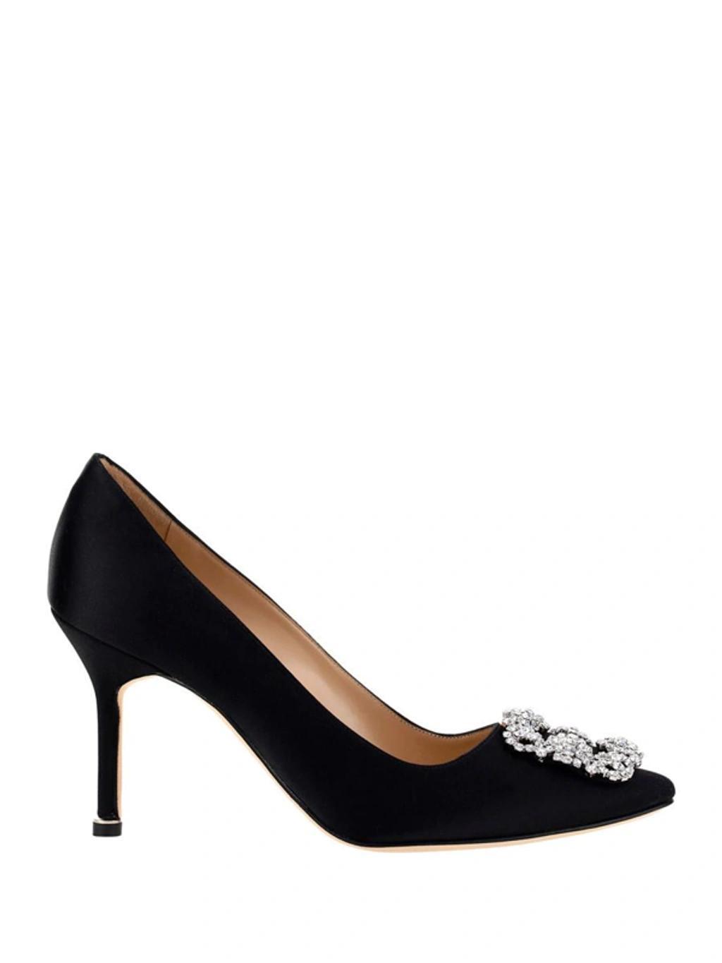 MANOLO BLAHNIK Hangisi 70mm Crystal-buckle Pumps In Black Product Image