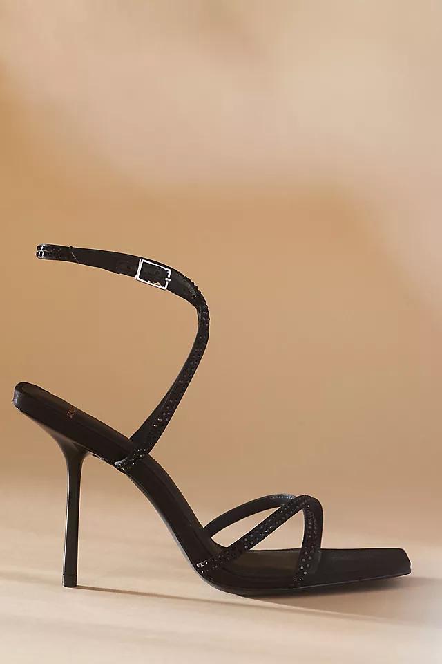 Black Suede Studio Gemma Strappy Crystal Heels product image