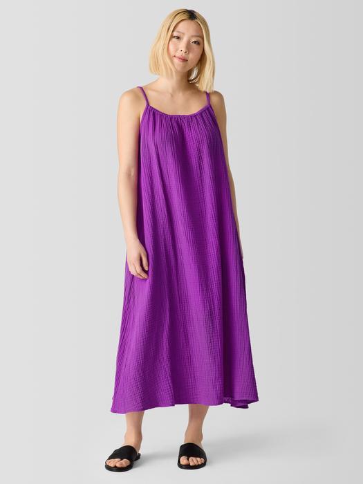 EILEEN FISHER Organic Cotton Lofty Gauze Cami Dressfemale Product Image