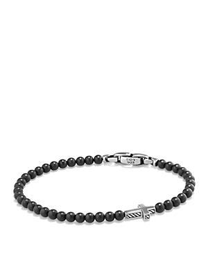 Mens Spiritual Beads Cross Station Bracelet Product Image