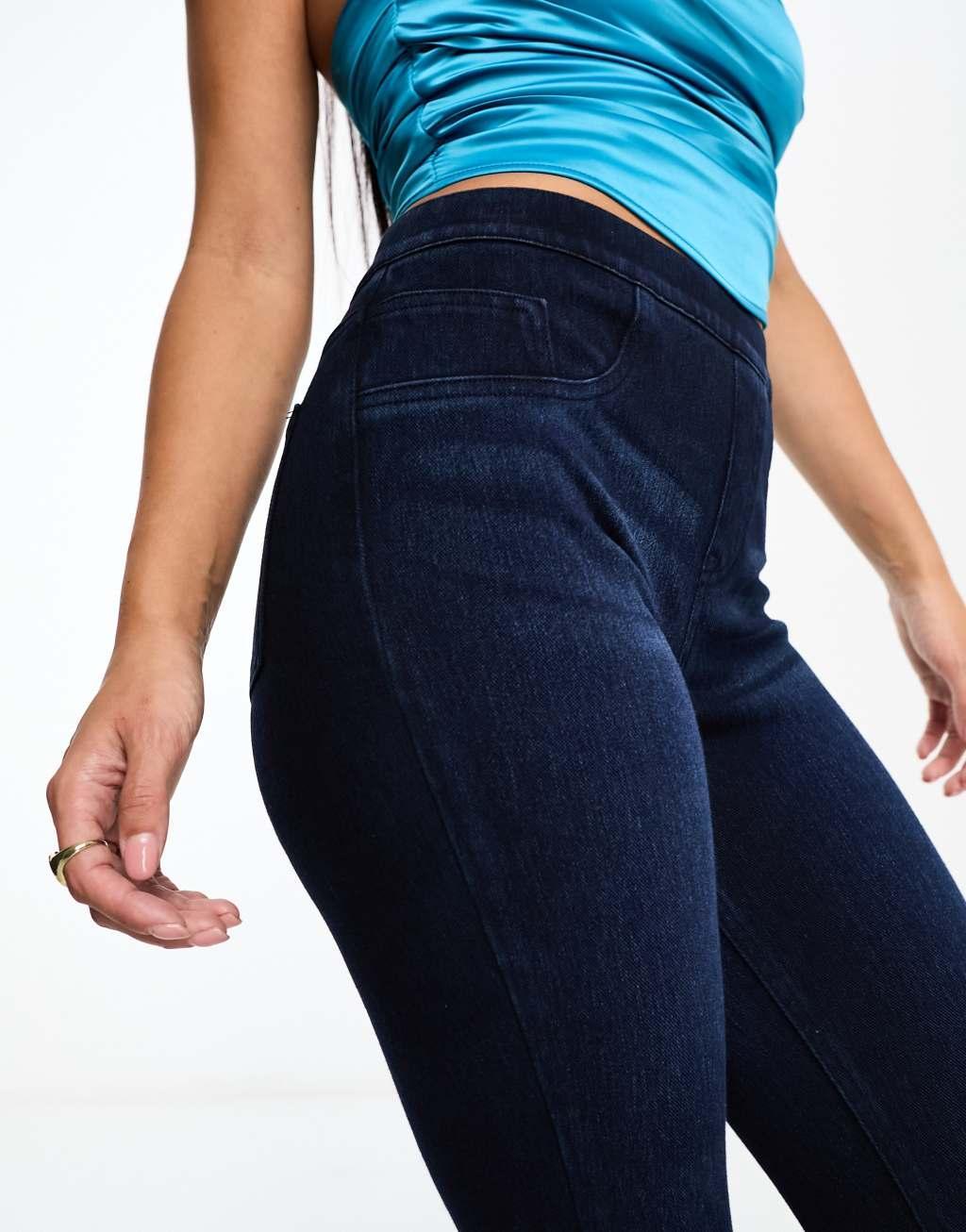 Spanx ankle grazer jean-ish leggings in blue Product Image