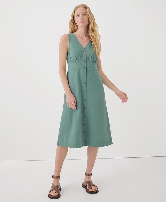 Womens Canopy Linen Blend Button-Front Dress 3XL Product Image