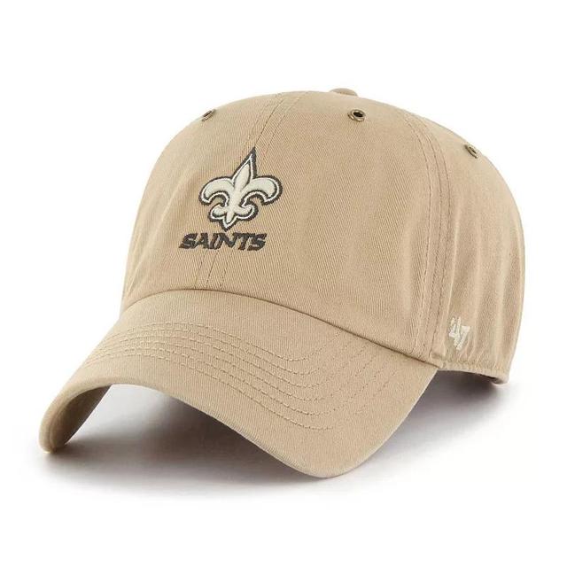 Mens 47 Khaki New Orleans Saints Overton Clean Up Adjustable Hat Product Image