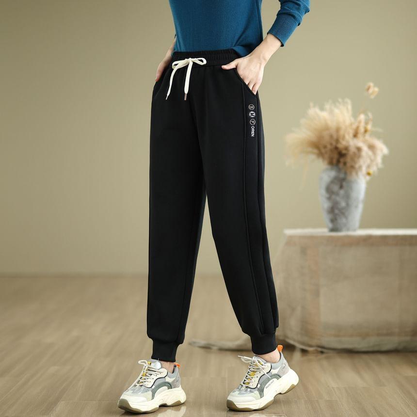 Drawstring Waist Plain Harem Pants Product Image