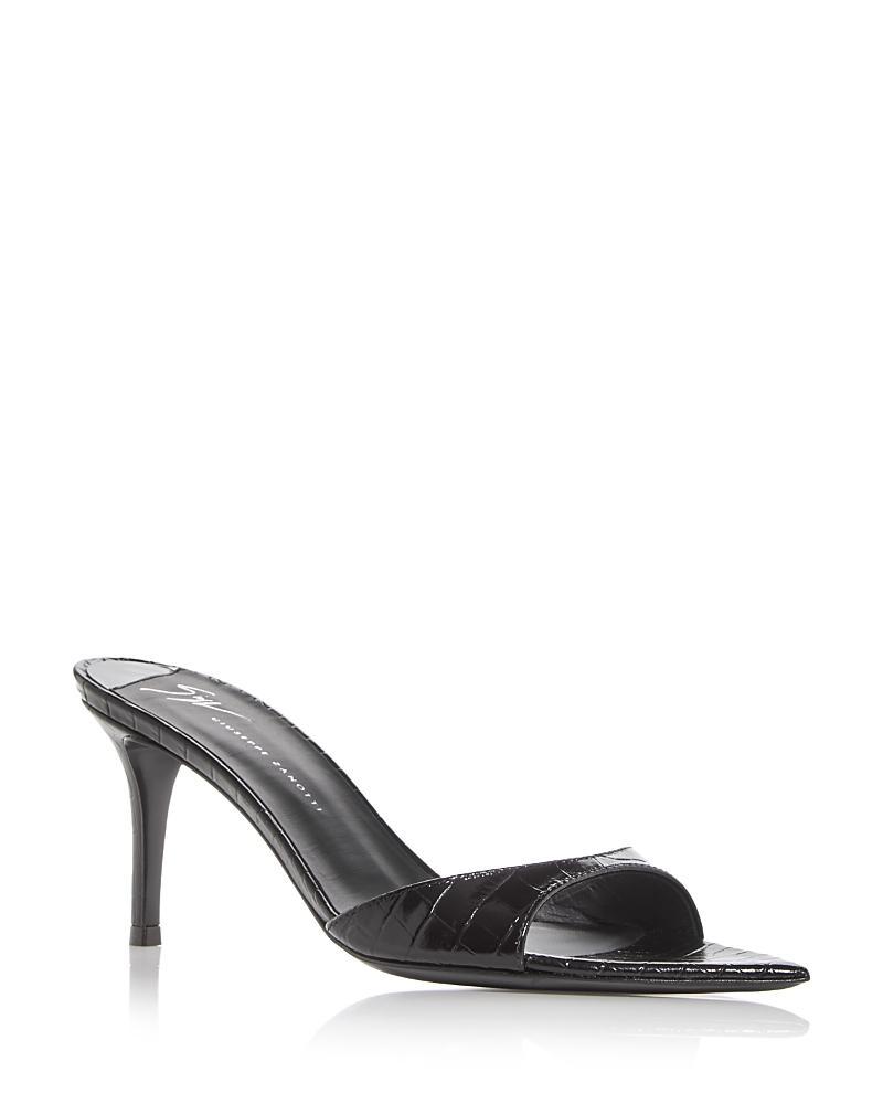 Giuseppe Zanotti Womens Intriigo Croc Embossed High Heel Slide Sandals Product Image