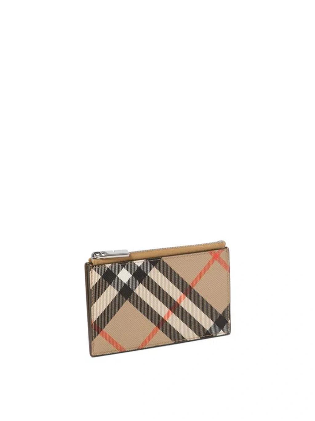 BURBERRY Check Card Holder In Beige Product Image