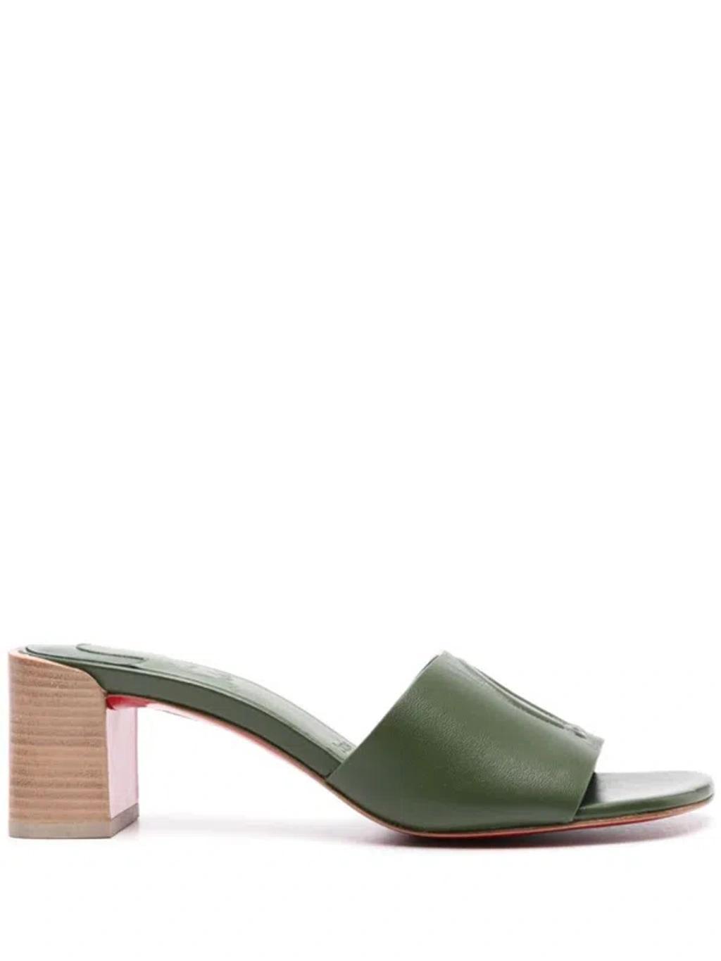 CHRISTIAN LOUBOUTIN So Cl 55 Leather Mule In Green Product Image