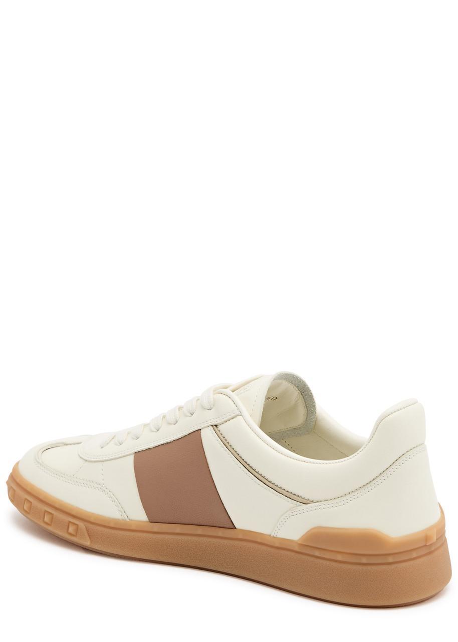 Off-white & Pink Upvillage Calfskin Sneakers In Ivory Product Image