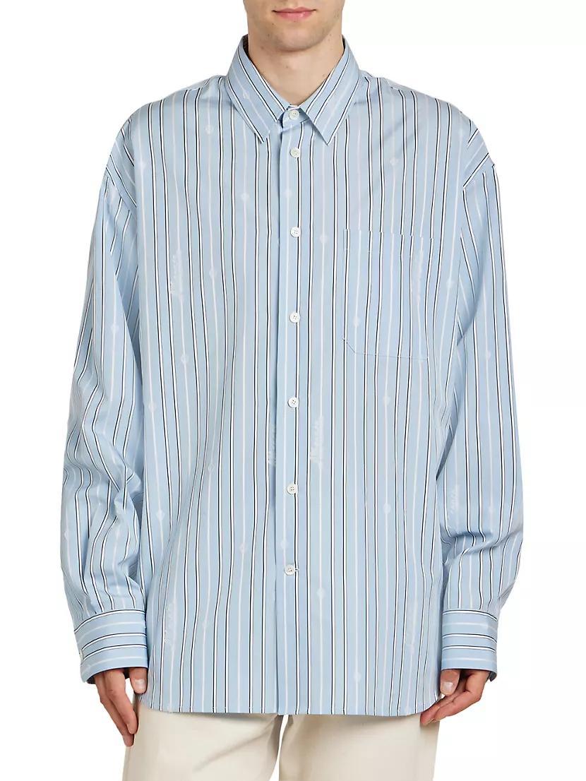 Nautical Striped Button-Front Shirt Product Image