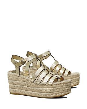 Tory Burch Womens Fisherman Espadrille Wedge Heel Platform Sandals Product Image