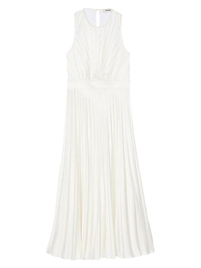 Womens Pleated Maxi Dress Product Image