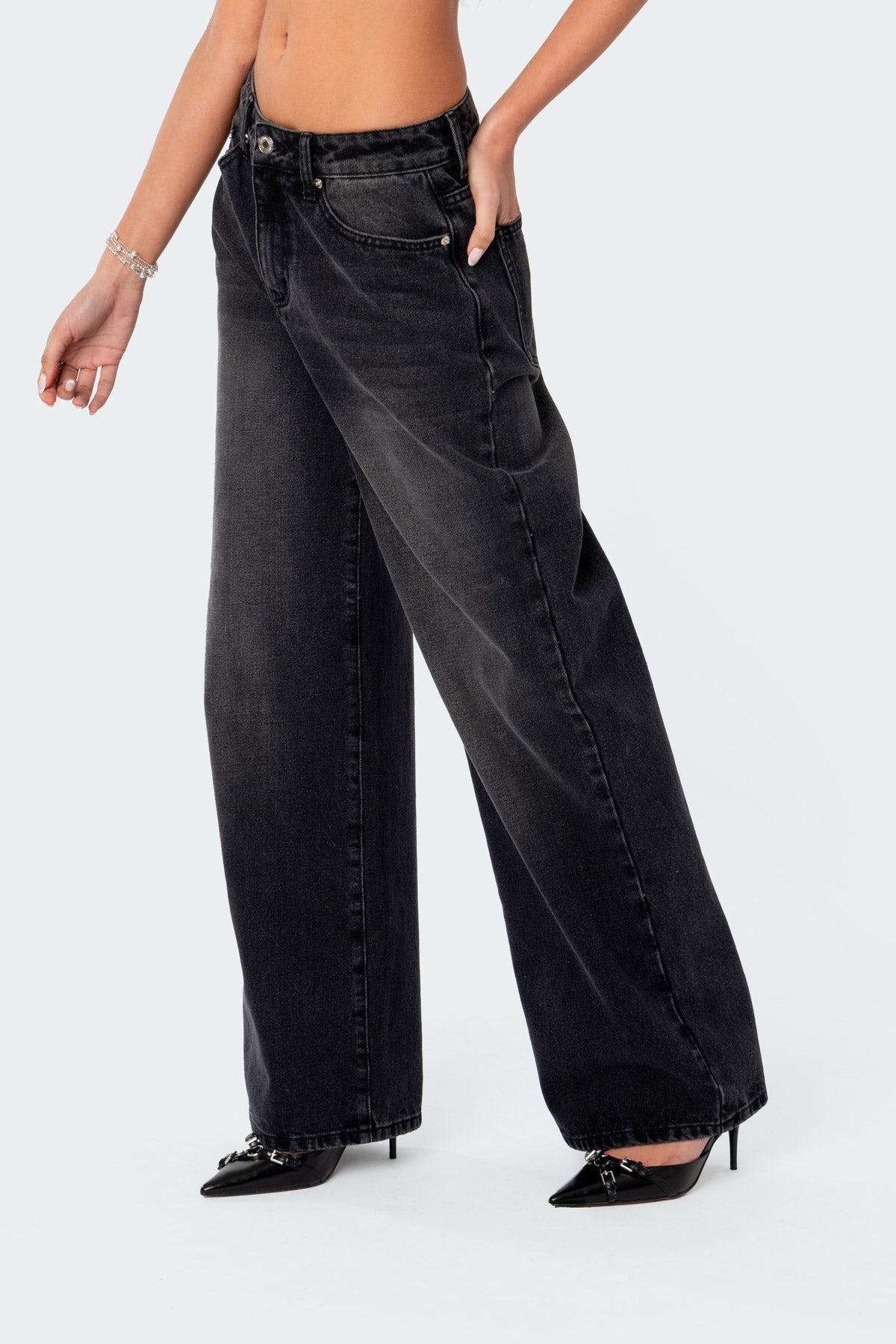 Braya Washed Low Rise Baggy Jeans Product Image