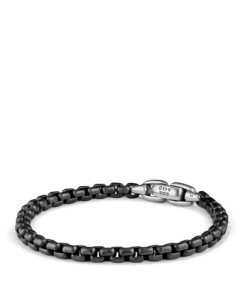 Mens Sterling Silver and Stainless Steel Box Chain Bracelet Product Image