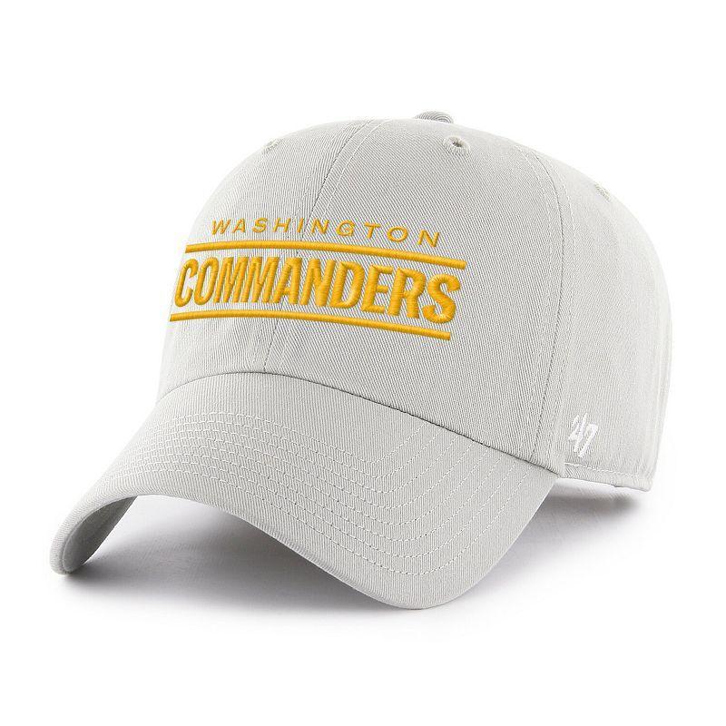 Mens 47 Gray Washington Commanders Script Clean Up Adjustable Hat Product Image