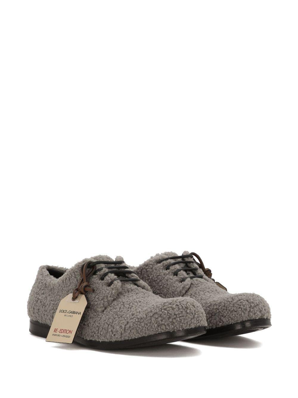 Fleece Derby Shoes In Grigio_medio Product Image