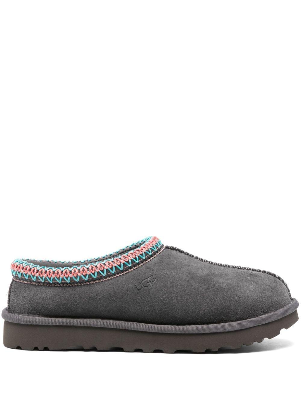 Tasman Contrast-stitch Slippers In Grey Product Image