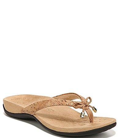Vionic Bella Patent Bow Detail Thong Sandals Product Image
