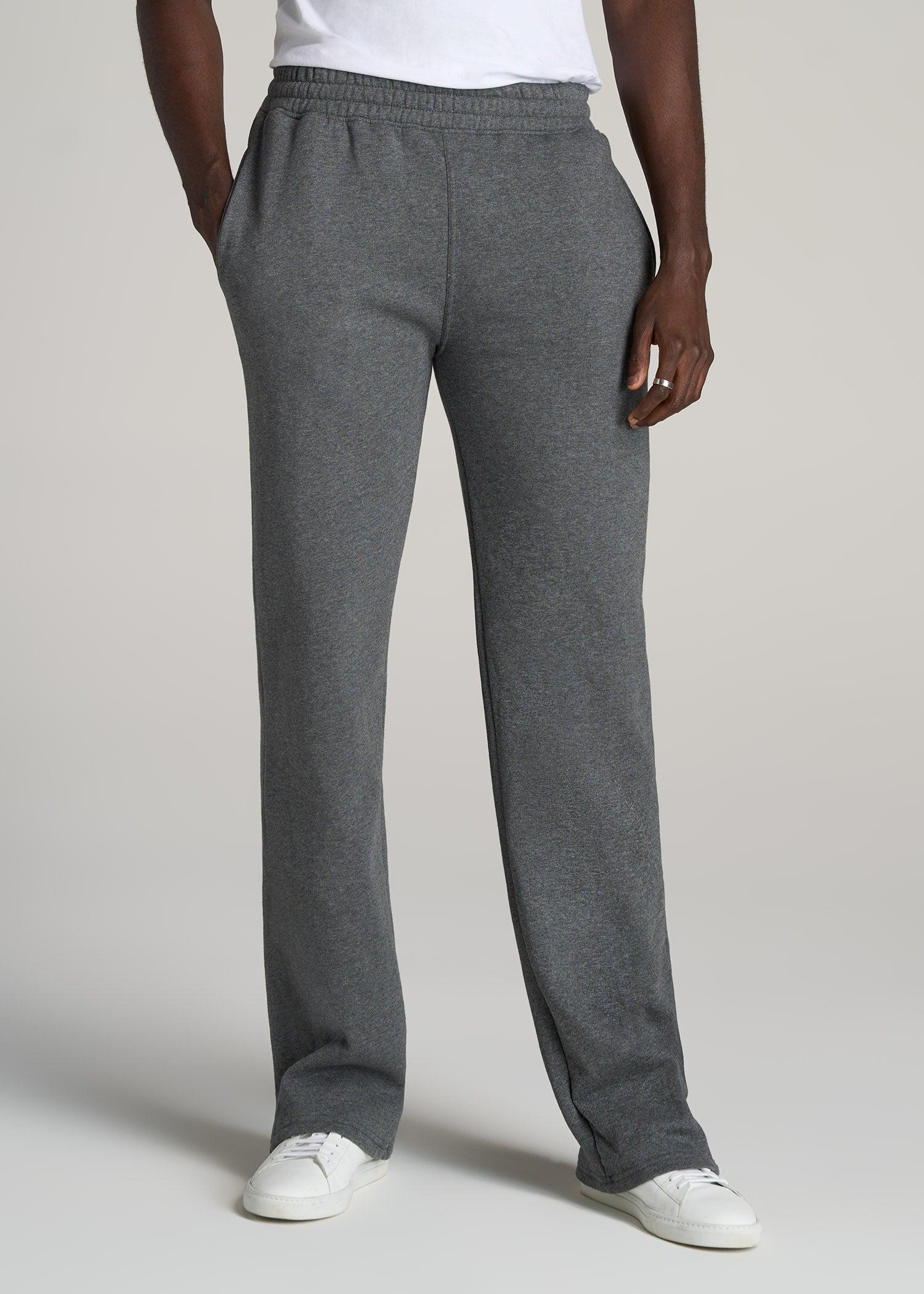 Wearever Fleece Open-Bottom Sweatpants for Tall Men in Charcoal Mix product image