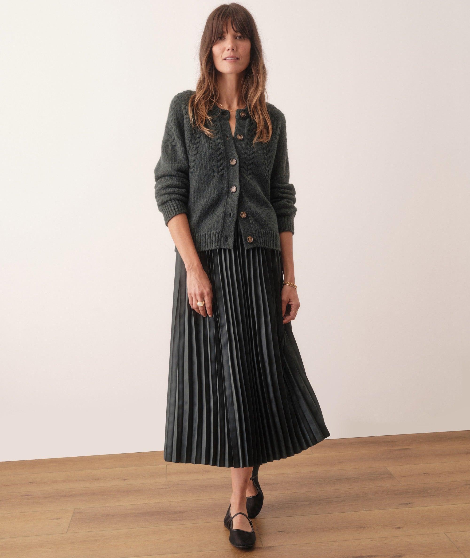 Chelsea Pleated Midi Skirt Product Image