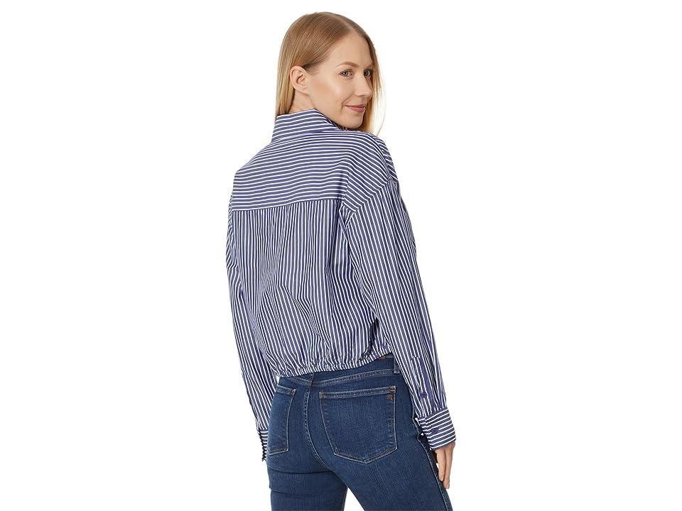 KUT from the Kloth Presley - Crop Button Down L/S With Elastic Hem White) Women's Clothing Product Image