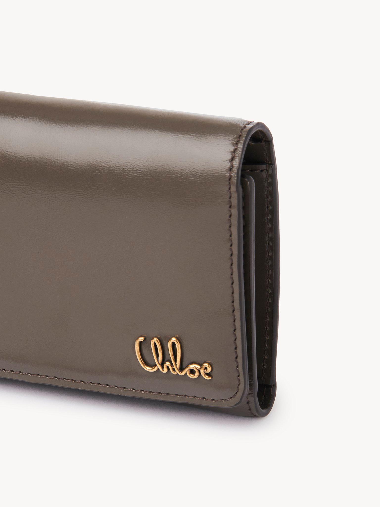 Small Chloé Iconic tri-fold with coin pocket in shiny leather Product Image