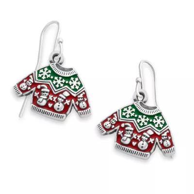 Enamel Christmas Sweater Earrings Product Image