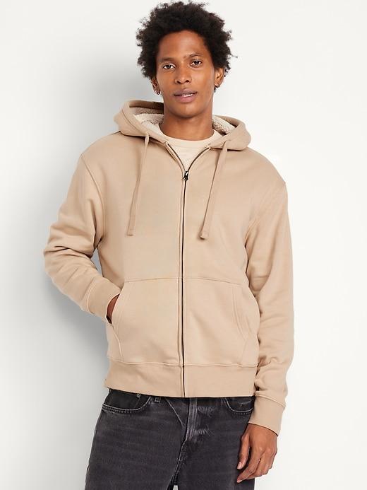 Sherpa-Lined Zip Hoodie Product Image