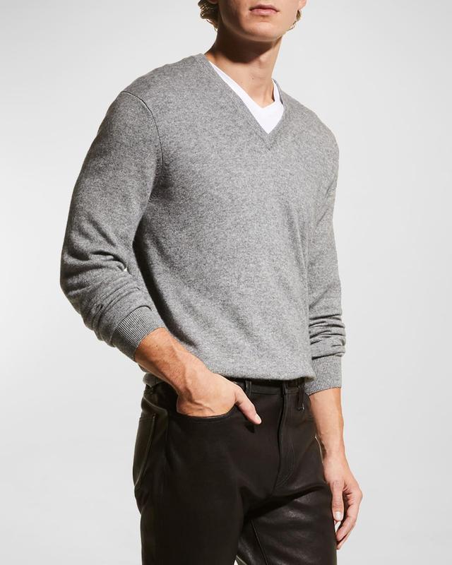 Mens Wool-Cashmere Knit V-Neck Sweater Product Image
